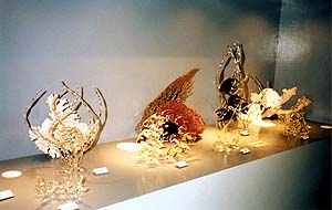 Beautiful glass sculptures portray the exotic Florida Keys wildlife.